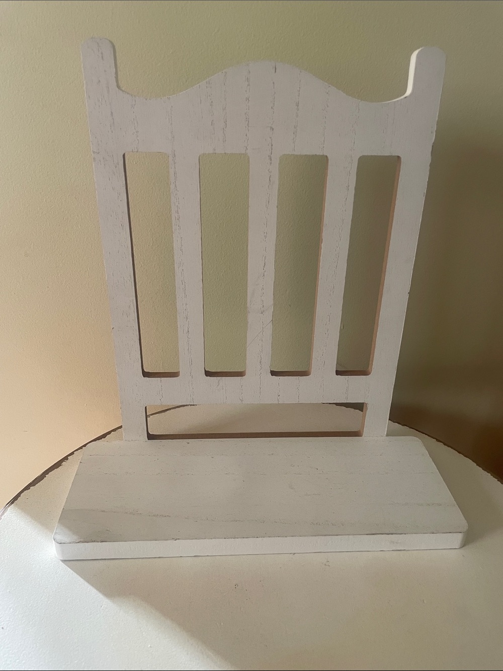 White distressed decor wall shelf